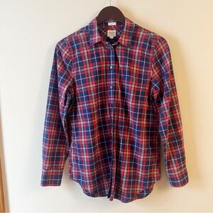 J.crew Lightweight Homespun Button Down Shirt in boy fit Size Small Blue Red